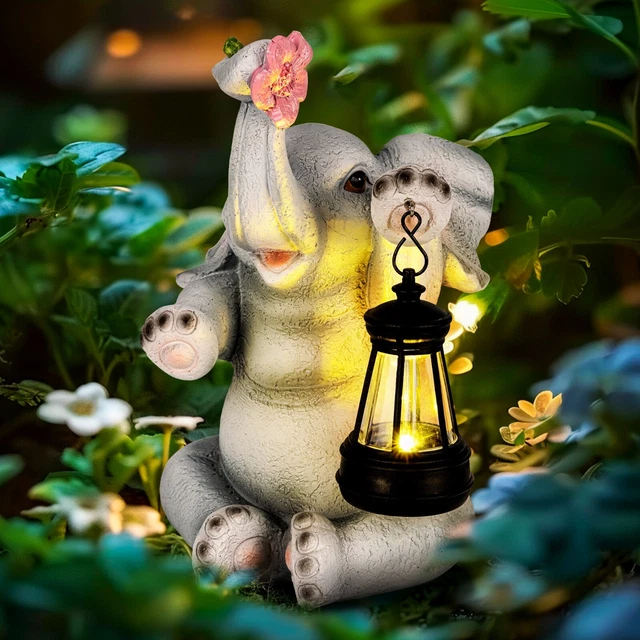 Tuzsocr Eule Gartenfigur Mit Solarlicht - Wetterfeste Gartendeko Mit Automatischer Beleuchtung