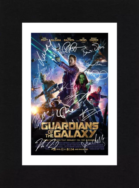 8X6 Mount GUARDIANS OF THE GALAXY Cast Multi Signed PHOTO Print Ready To Frame