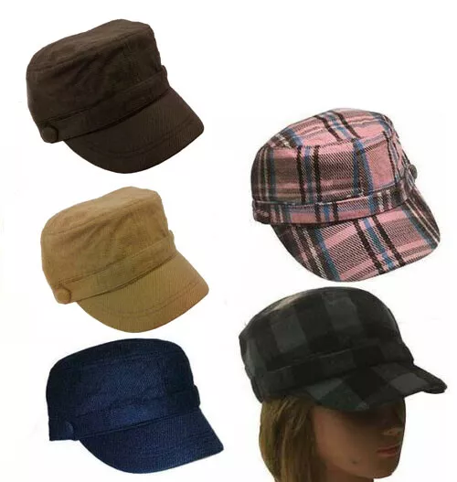 WHOLESALE LOT 12 PCS Ladies Men Cadet Army Military Fashion Castro Hat