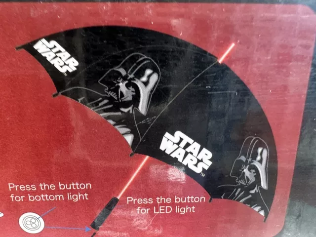Disney Star Wars  Ombrello  Poliestere Con Luci E Suoni ! Nuovo . Vedi Descr.