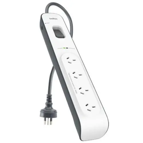 Belkin BSV400 Power Surge Protector - 4 Outlet Strip with 2m Cord AU/NZ up to