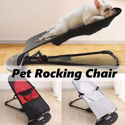 Dog Rocking Chair Portable M Pet Dog Bed Cat Sofa Foldable Dog Bouncer(black) US