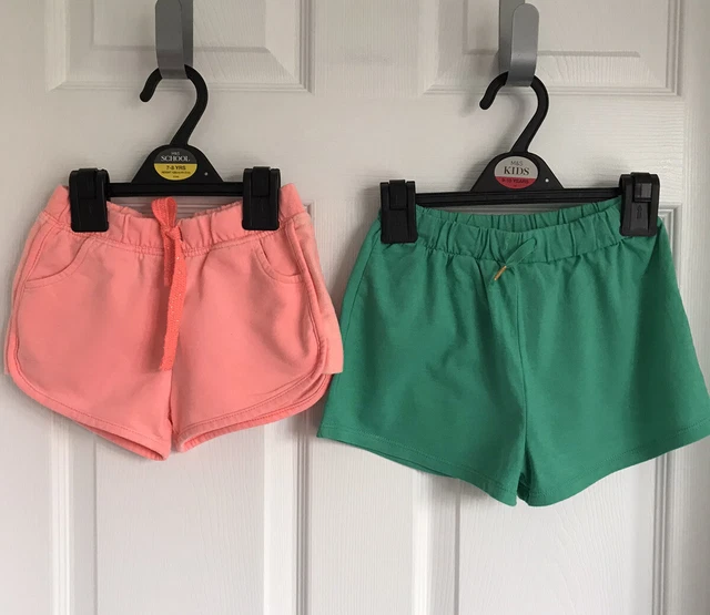 2 X Pantaloncini Rosa/Verde Ragazza Next/Matalan - Età 4-5 anni