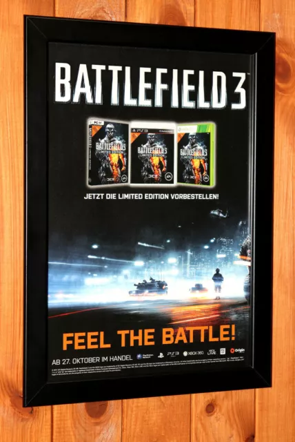 2011 Battlefield 3 Video Game Rare Small Poster / Ad Page Framed PS3 Xbox 360