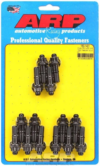Arp Header Stud 1.670 In 12 Point Nuts Black Oxide Oldsmobile 14 Pc P/N 180-1401