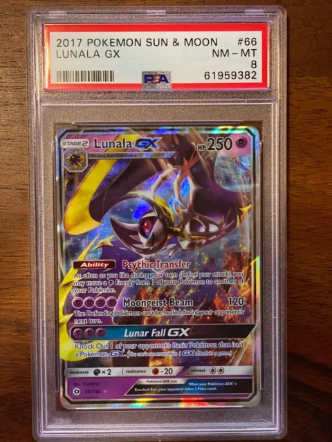 Lunala GX Foil/Holographic Pokemon Card 66/149 Sun & Moon Base