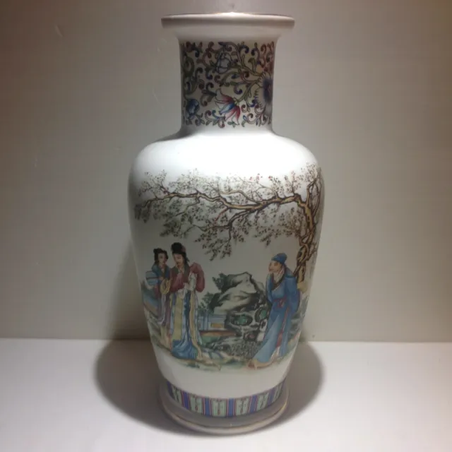 grand vase balustre porcelaine décor japonisant V V CARRARESI année 60
