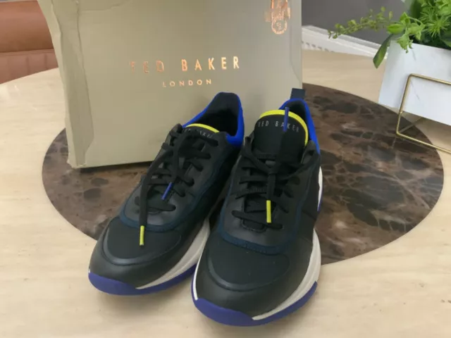 Black leather trainers size hot sale 7