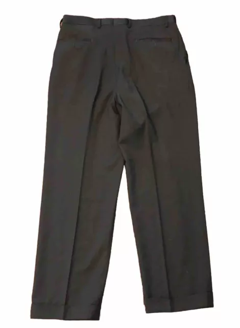 Pronto Uomo Men's Pants Cuffed Pleated Gray Wool Dress Pants 36 x 30