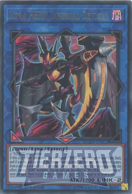 Yugioh Xtra HERO Infernal Devicer DUOV-EN013 Ultra Rare 1st Edition NM/LP