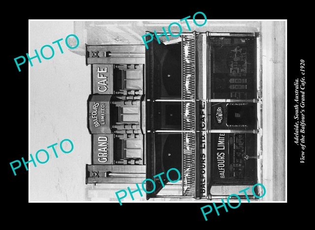 OLD POSTCARD SIZE PHOTO ADELAIDE SOUTH AUSTRALIA, THE BALFOURS CAFE c1920