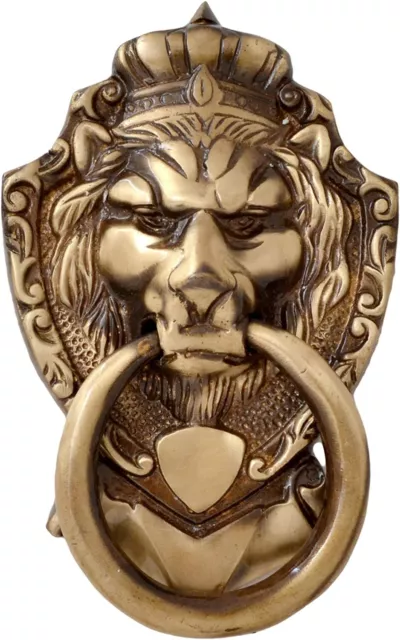 Vintage look Victorian Style Lion Head Shape Brass Door Knocker for Home Decor