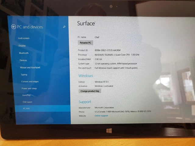 Tableta Surface Windows Rt 32gb Mod 1516 Negro | Meses sin interés