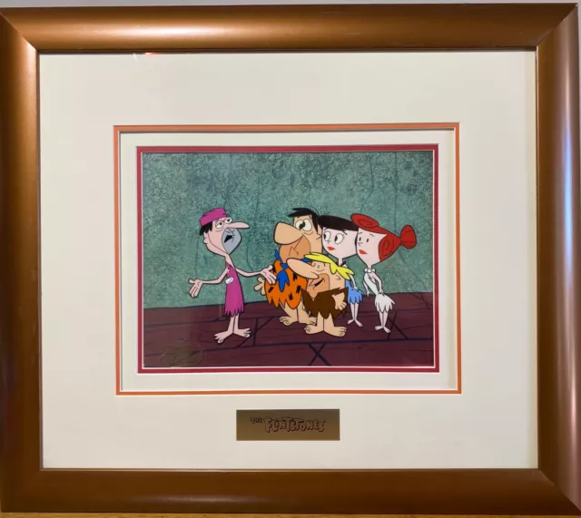 FLINTSTONES PRODUCTION CEL FRED, BARNEY, WILMA, BETTY CARTOON NETWORK 1990s