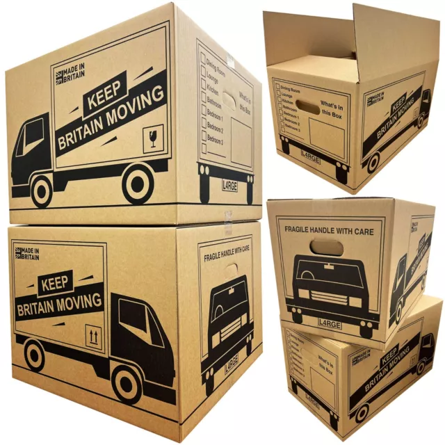 STRONG LARGE QUALITY Cardboard House Moving Boxes- Strong Removal Packing Boxes