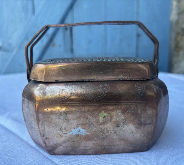 ANCIENNE CHAUFFERETTE CHAUFFE-MAINS cuivre Chine art asiatique EUR 400,00 - FR