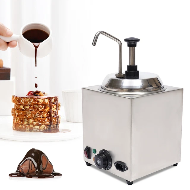 Nacho Cheese Dispenser Food Pump Warmer  2.6Qt Hot Fudge Heater Tank Stainless