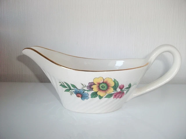 Saucière Ronde Ancienne KG Lunéville - Décor Floral - Porcelaine Française