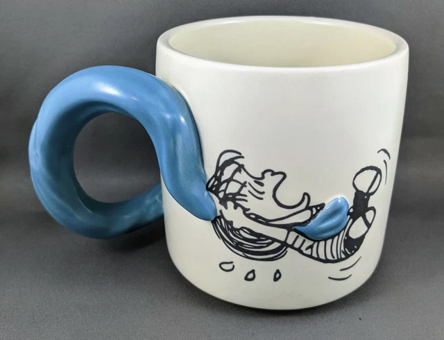 HALLMARK PEANUTS SNOOPY Pulling Linus Blue Blanket Handle Coffee Tea ...