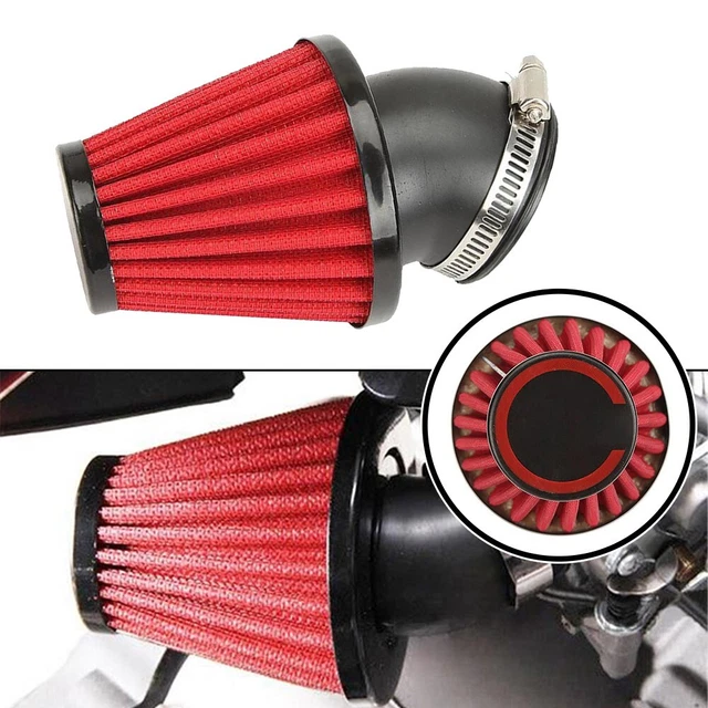 Tunejoy Filtre à Air Moto 58mm Argent – Admission Performance Pour Quad, Dirt Bike, Pit Bike 2 Temps 43cc 47cc 49cc