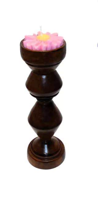 Handmade Walnut Wood Scented Candle Holder, Candle Included