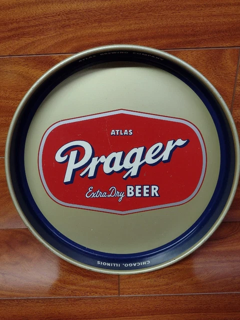 Vintage Atlas Brewing Company Prager Extra Dry Canco Metal Advertising Tray