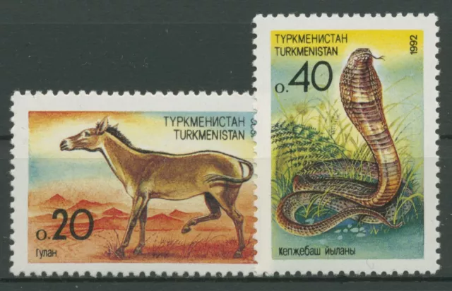 Turkmenistan 1992 Tiere Esel Kulan Kobra 2/3 postfrisch