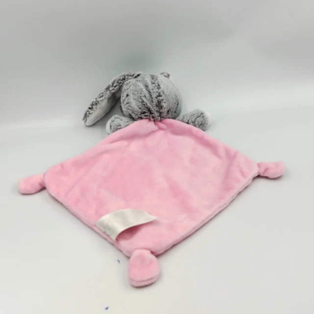 Doudou plat phosphorescent lapin ours gris rose blanc étoiles Douce nuit MOTS D' 2