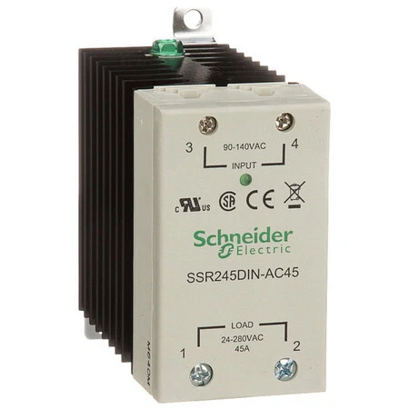 Schneider Electric Ssr245din-Ac45 Solid State Relay,90 To 280Vac,45A