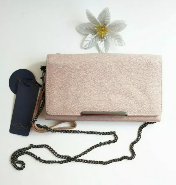 NWT! Rachel Roy Leather Crossbody Wristlet Bag Blush Pink RFID Purse