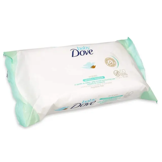 Dove Baby Wipes, Sensitive Moisture, 50 Wipes (Pack of 3)