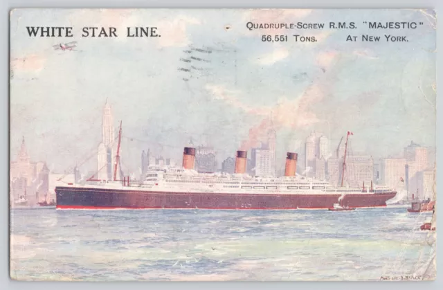 Postcard Signed Dame Myra Hess Steamship Ship White Star Line RMS Majestic 1923