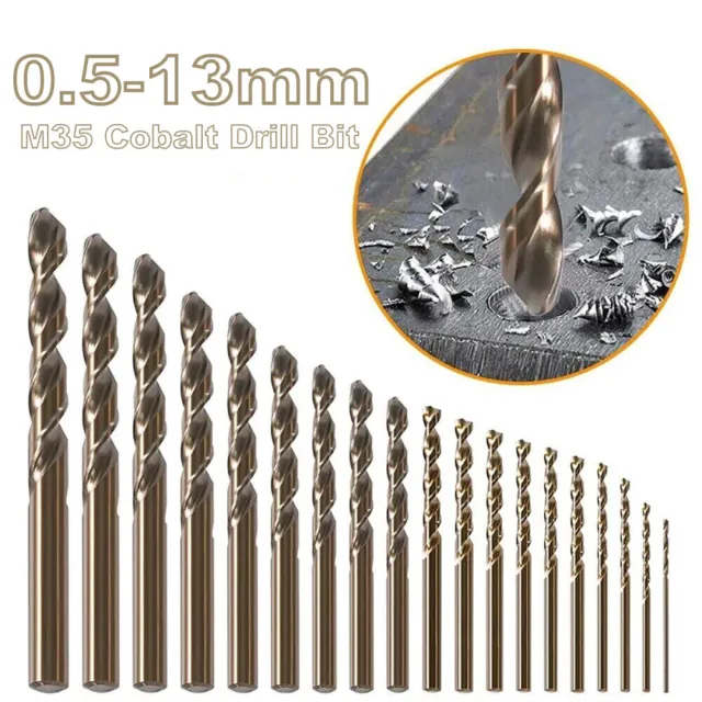 Box Of 5/10 x HSS Gold Cobalt Jobber Drill Bit For Stainless & Hard Steels