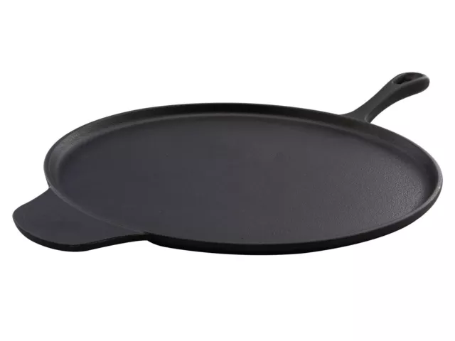 Gusseisen Pizza Crepes Pancake Pfanne - 30 cm - Eisen Ofen Grill Servier Platte