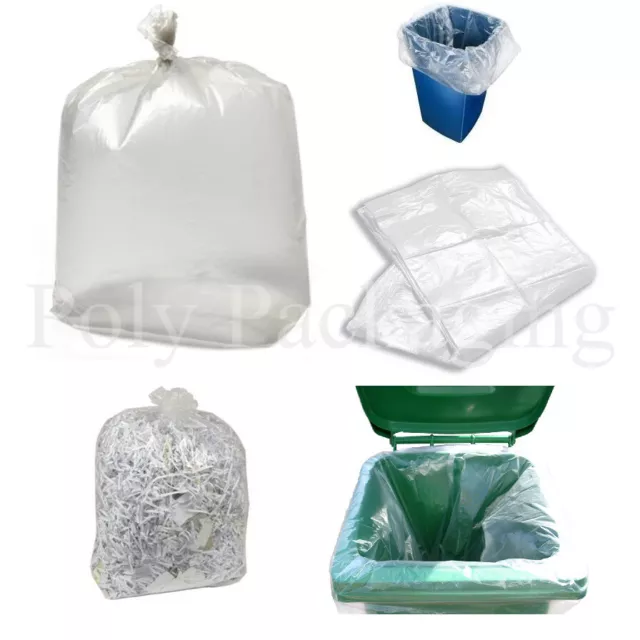 200 x CLEAR BIN BAGS(18x29x39")457x737x991mm Refuse Sacks Kitchen Bins Waste 3