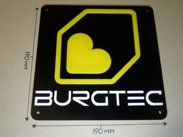 BURGTEC, Cycling Sign, Layers of Laser Cut Acrylic, Black, Yellow & White:190mm