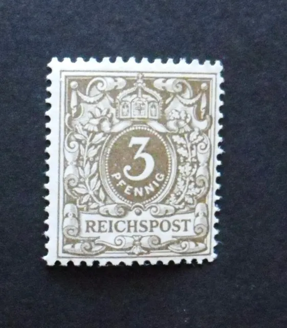 1889 Mi:130,-MiNr 45 cb Krone/Adler 3 Pf ockerbraun postfrisch gepr Wiegand BPP