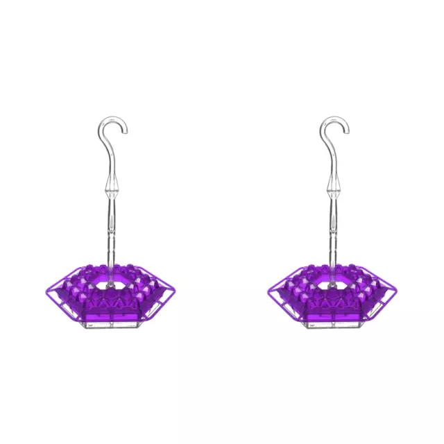 Hanging Hummingbird Feeder with 8 Feeding Ports for Outdoor Decor (Purple)