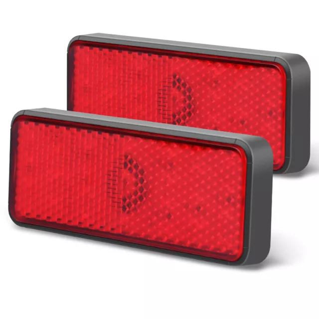2X 24 LED Motorcycle Reflector Rear Stop Tail Light 3rd Brake Signal Lamp Red