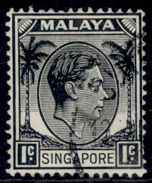 SINGAPORE GVI SG1, 1c black, FINE USED.