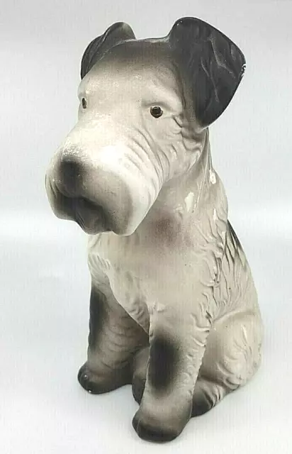 Vintage Schnauzer Scottie Wire Fox Terrier Dog Porcelain Figurine 8.5"X7" READ