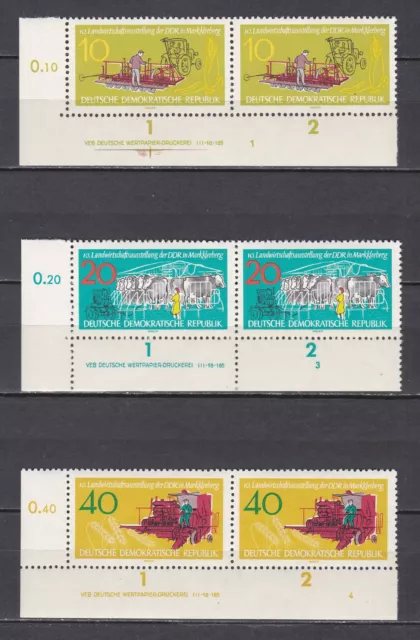 DDR Briefmarken - 3x DV = Satz - "Landwirtschaftsausstellung" - Mi. 895-97 - pfr