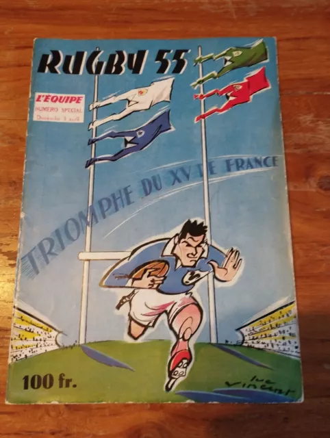 Trés rare  Almanach des Cahiers de L'Equipe le  "RUGBY 55" de 1955.......