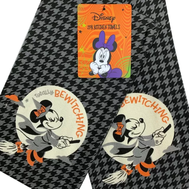 Disney NEW Mickey and Minnie Mouse 2 PACK KITCHEN TOWELS Color 1928 100%  Cotton