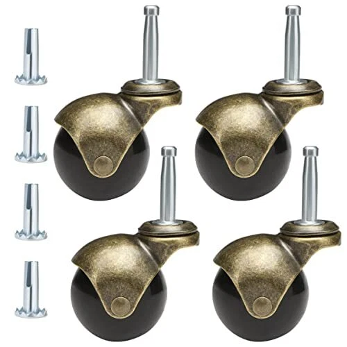 2 inch Swivel Stem Ball Caster Wheels, Antique Furniture Casters Set