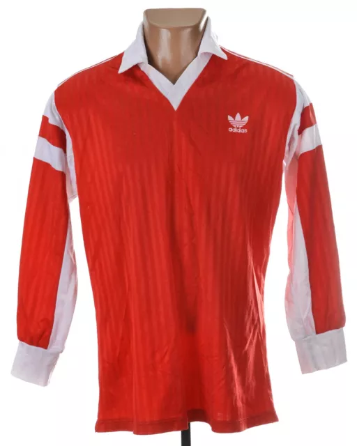 Vintage Adidas Vorlage 1988/1990 Rotes Fussball-Shirt L Hergestellt In Belgien