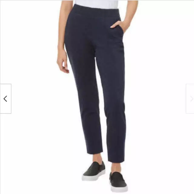 Kirkland Signature Women Pull On Comfort Pants (Heather Navy Large)Nwt