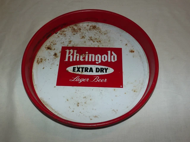 Vintage 1950-60S Rheingold Extra Dry Lager Beer 13" Metal Serving Tray