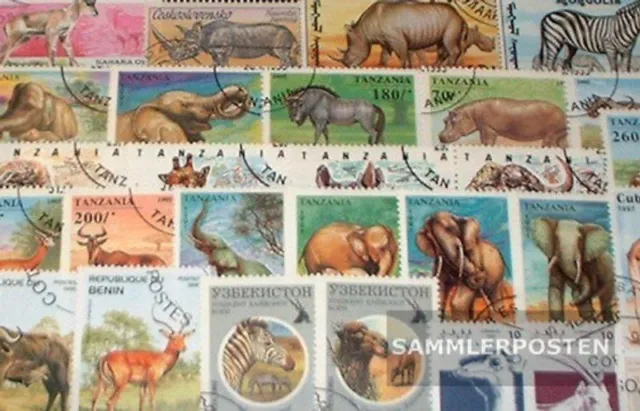 Afrika 50 verschiedene Afrikanische Tiere Briefmarken