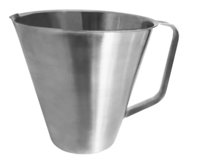 Sunnex Measuring Jug Stainless Steel (1 Litre) Large Handle No Foot Graduated